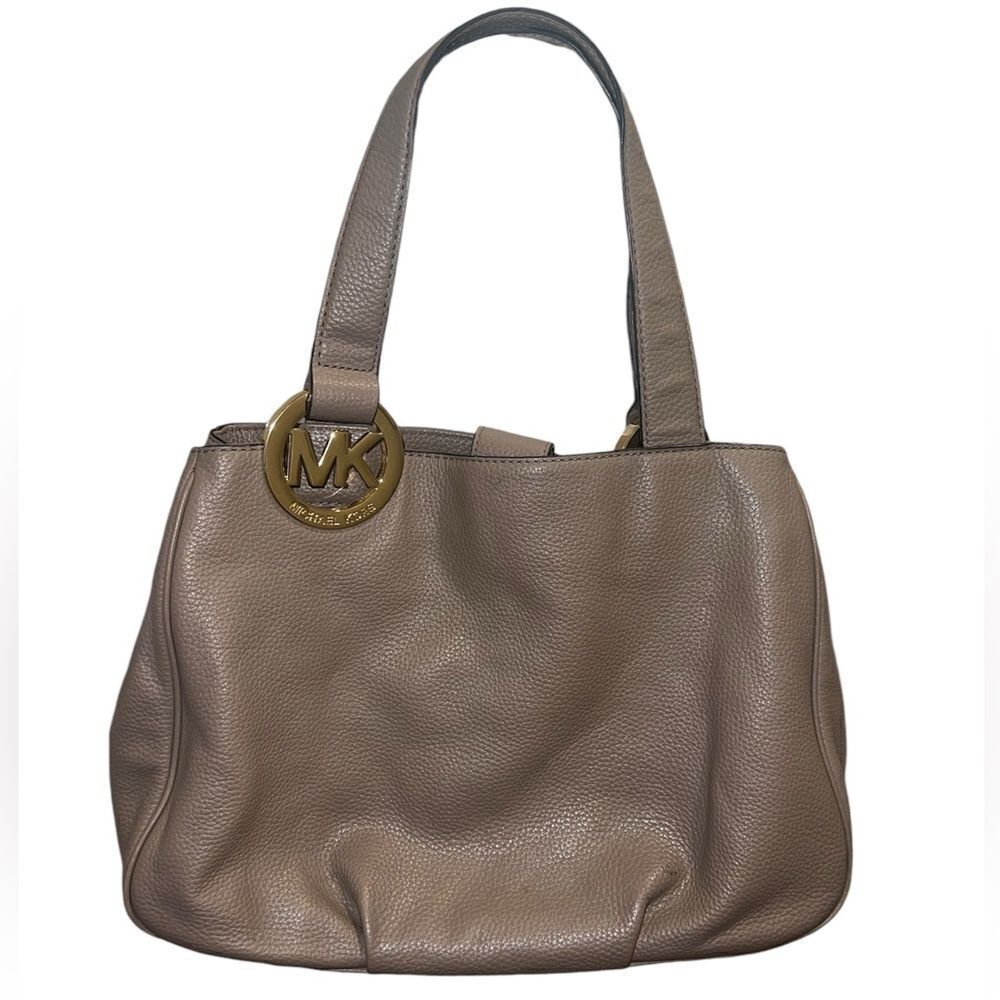michael kors Fulton large brown and gray shoulder bag
